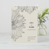 Invitation Jardin de fleurs Dahlia. Arrière - plan gravé. (Debout devant)