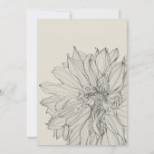 Invitation Jardin de fleurs Dahlia. Arrière - plan gravé. (Dos)