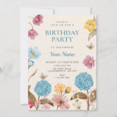 Invitation Jardin de fleurs d'anniversaire (Devant)