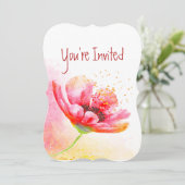 Invitation Jardin de fleurs de pavot rouge pour anniversaire  (Debout devant)