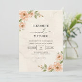 Invitation Jardin de fleurs de pêche Mariage de fleurs (Debout devant)