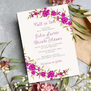 Invitation Jardin de fleurs de trompette sauvage violette Pho