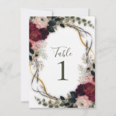 Invitation Jardin de fleurs de verdure de prune veloutée Mari (Devant)