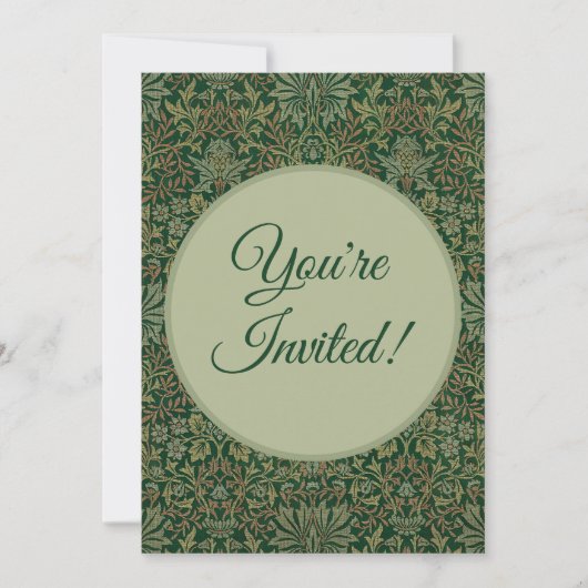 Invitation Jardin de fleurs de William Morris - Verts (Devant)