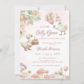 Invitation Jardin de fleurs d'oie soie Baby shower de champig (Devant)