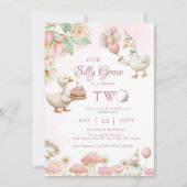 Invitation Jardin de fleurs d'oie soie Champignons 2e anniver (Devant)