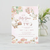 Invitation Jardin de fleurs d'oie soie Champignons 2e anniver (Debout devant)