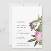 Invitation Jardin de fleurs Fête des mariées rose vert (Devant)