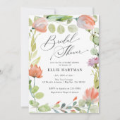 Invitation Jardin de fleurs Fête des mariées rose vert (Devant)