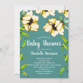 Invitation Jardin de fleurs jaune vif Baby shower (Devant)