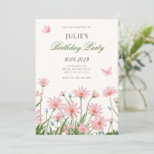Invitation Jardin de fleurs minimaliste (Debout devant)