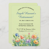 Invitation Jardin de fleurs modifiable (Devant / Derrière)