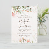 Invitation Jardin de fleurs rose simple (Debout devant)