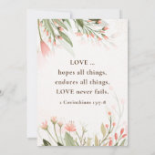 Invitation Jardin de fleurs rose simple (Dos)