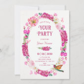 Invitation Jardin de fleurs roses  (Devant)