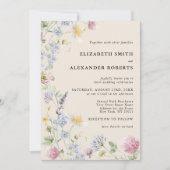 Invitation Jardin de Fleurs Sauvages Code QR 2 Faces Mariage (Devant)