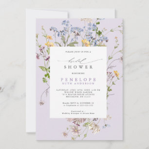 Invitation Jardin de fleurs sauvages de lavande Fête de maria