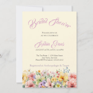 Invitation Jardin de fleurs sauvages jolies Jaune Enterrement