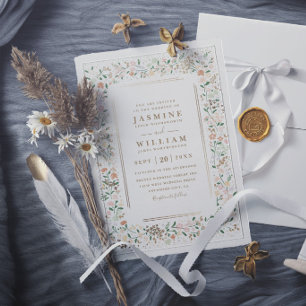 Invitation Jardin de fleurs sauvages Mariage rustique élégant