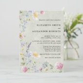 Invitation Jardin de Fleurs Sauvages Stonewash Vert Code QR M (Debout devant)