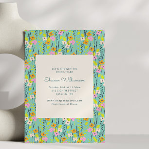Invitation Jardin de fleurs sauvages vert menthe pour brunch