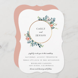 Invitation Jardin de floraison Golden Hoop Mariage