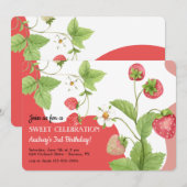 Invitation Jardin de fraises (Devant / Derrière)