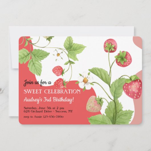 Invitation Jardin de fraises (Devant)