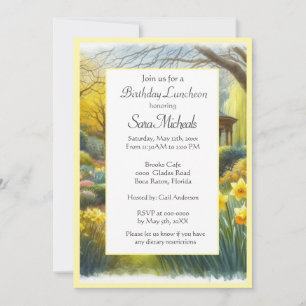 Invitation Jardin de jonquilles à l'aquarelle pour anniversai