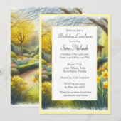 Invitation Jardin de jonquilles à l'aquarelle pour anniversai (Devant / Derrière)