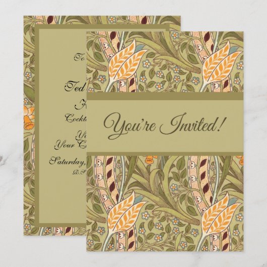 Invitation Jardin de jonquilles de William Morris Fleur Class (Devant / Derrière)