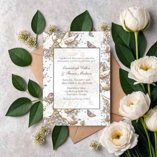 Invitation Jardin de la colombe blanche | Sage Green
