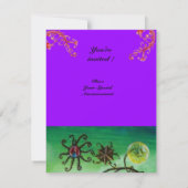 Invitation JARDIN DE LA MELISSA 2, rouge, rose violet (Dos)