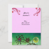 Invitation JARDIN DE LA MELISSA, rouge vif, rose (Dos)