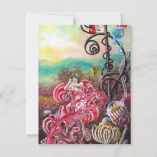 Invitation JARDIN DE LA MELISSA, rouge vif, violet rose