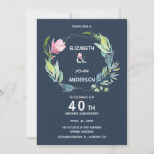 Invitation Jardin de la Riviera 40e anniversaire de Mariage (Devant)