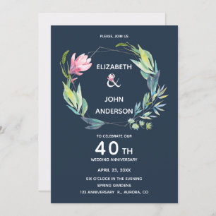 Invitation Jardin de la Riviera 40e anniversaire de Mariage