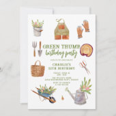 Invitation Jardin de l'Aquarelle Cute Anniversaire (Devant)