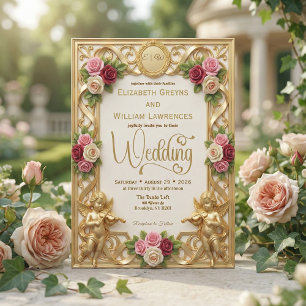 Invitation Jardin de l'ère Régence Cherub Monogramme Mariage