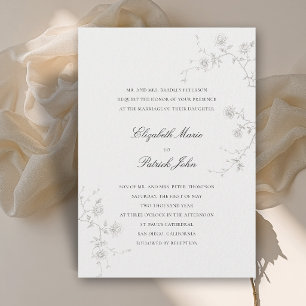 Invitation Jardin de Mariage Formel Moderne Classique aux Ros