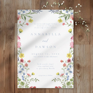 Invitation Jardin de mariage romantique de printemps avec fle