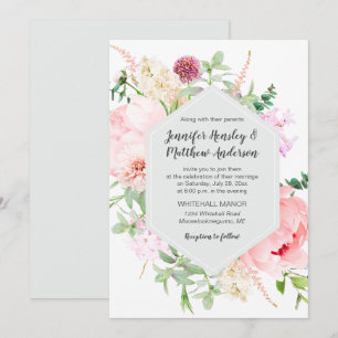 Invitation Jardin de mariage sauvage aquarelle  