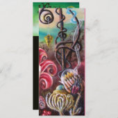 Invitation JARDIN DE MELISSA 2, Noir, Blanc, Fuchsia (Devant / Derrière)