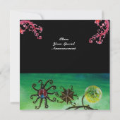 Invitation JARDIN DE MÉLISSA 2, Noir, Blanc, Fuchsia (Dos)