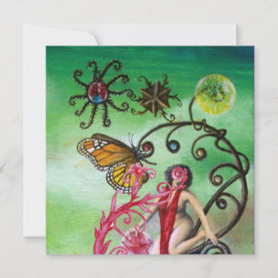 Invitation JARDIN DE MELISSA 2,  rouge ,rose violet