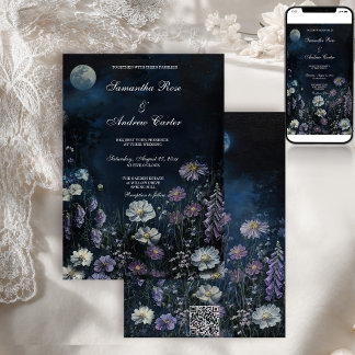 Invitation Jardin de Nuit Mariage Fleur de digitale florale s