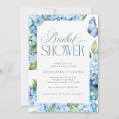 Invitation Jardin de papillons Hydrangea Bleu Shower de Marié (Devant)