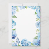 Invitation Jardin de papillons Hydrangea Bleu Shower de Marié (Dos)