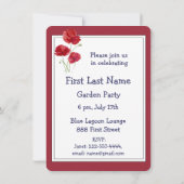 Invitation Jardin de pavots à l'aquarelle Fleur Art floral  (Dos)