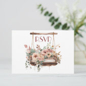 Invitation Jardin de pêches joli RSVP (Debout devant)